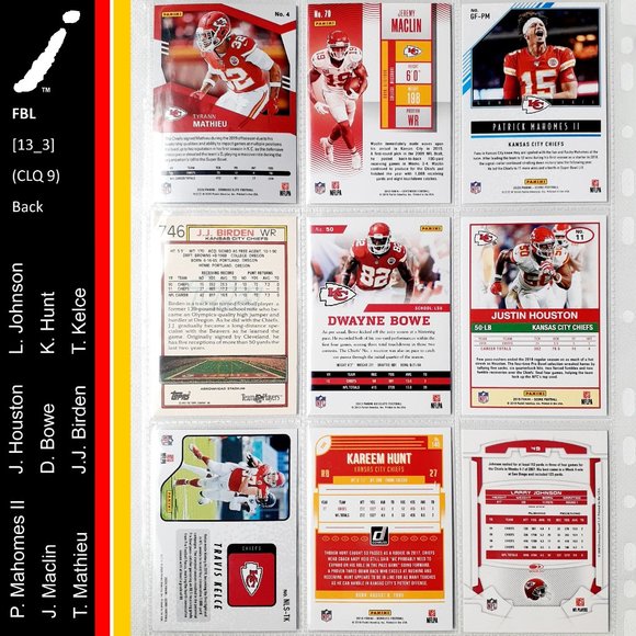 Kansas City Chiefs 9 Card Lot - FBL [16_3] - Picture 2 of 8